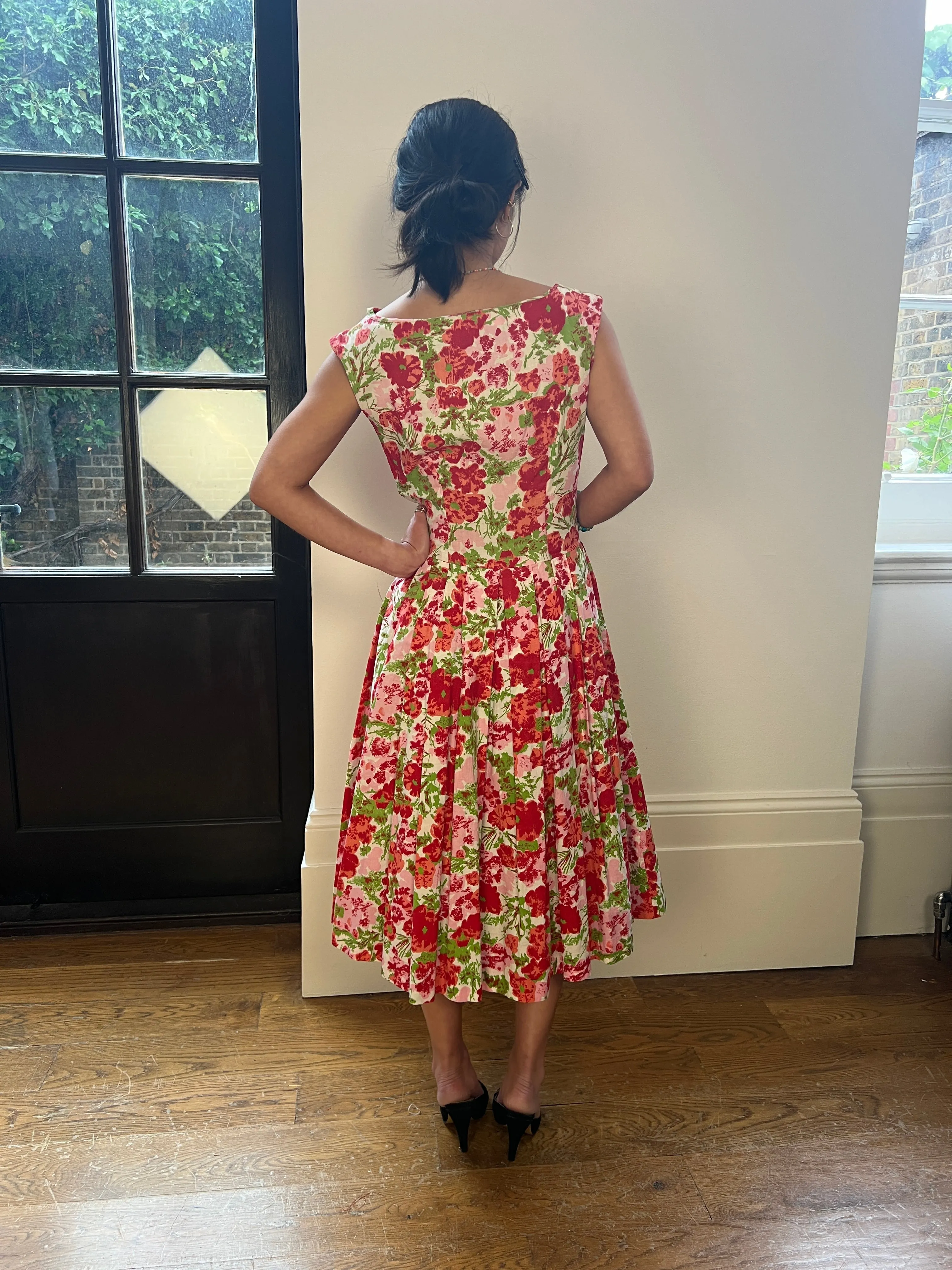 1950s California Cottons Floral Shirtwaister Dress