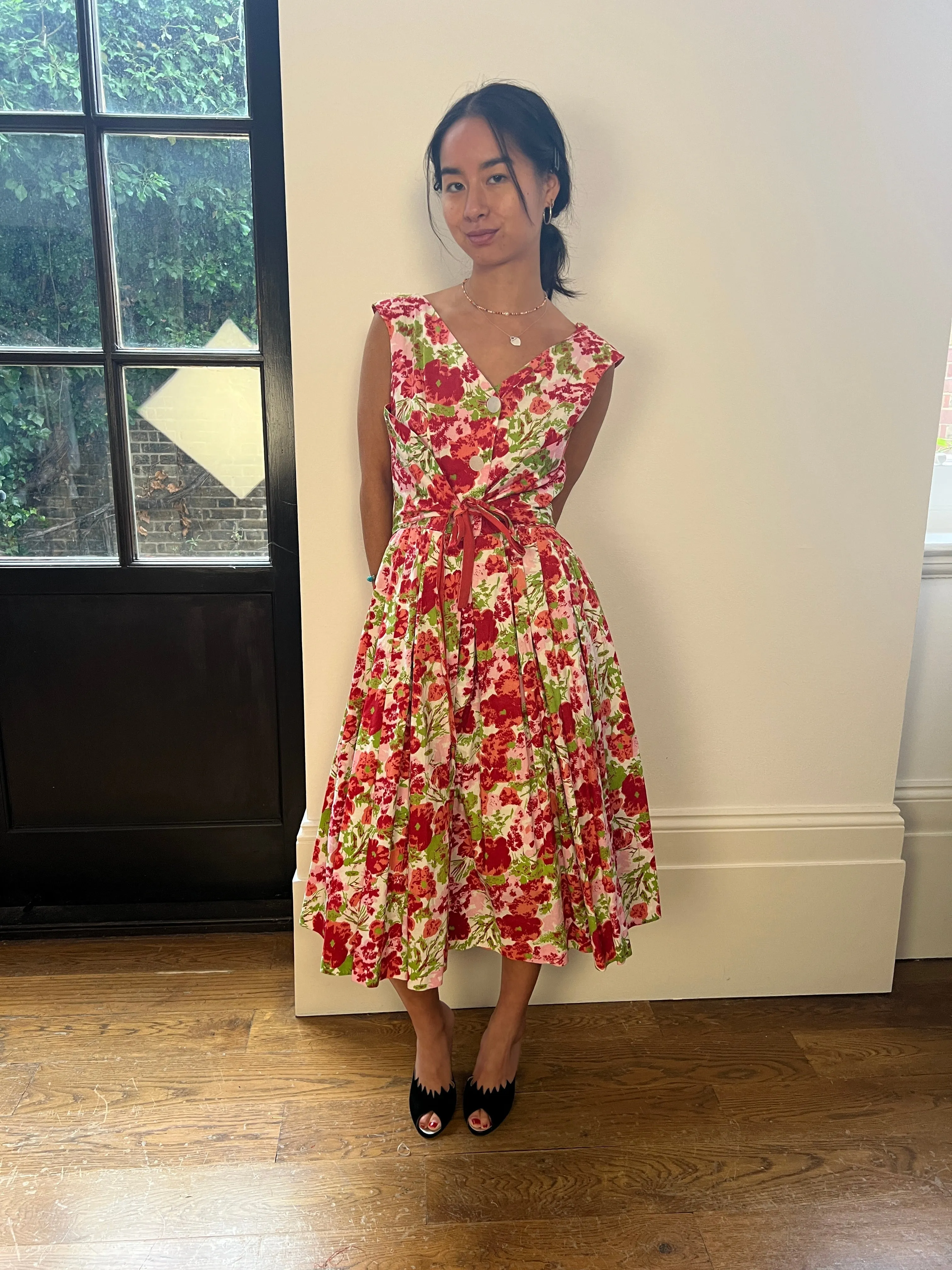 1950s California Cottons Floral Shirtwaister Dress