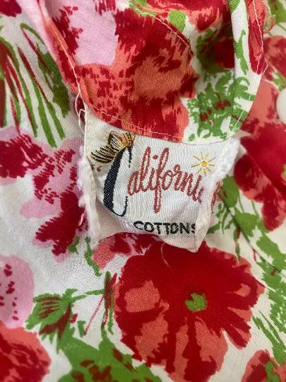 1950s California Cottons Floral Shirtwaister Dress