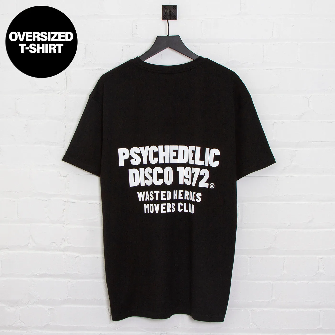 1972 Movers Club Back Print - Oversized Tshirt - Black