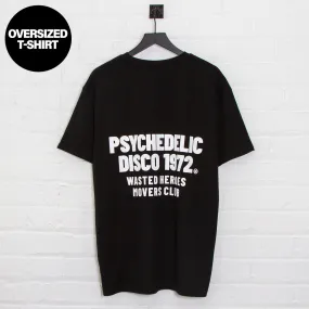 1972 Movers Club Back Print - Oversized Tshirt - Black