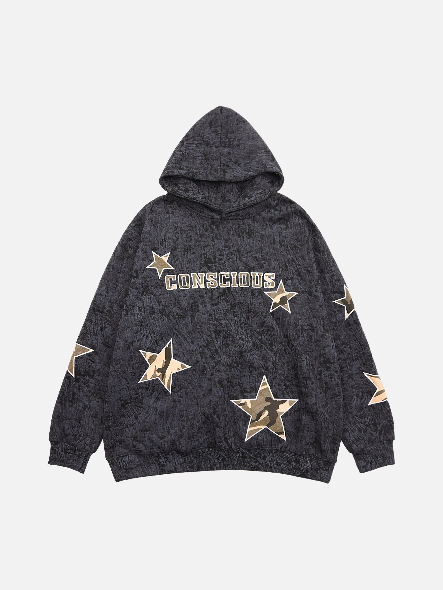 1984 American Retro Patch Star Hooded Sweatshirt - 1969