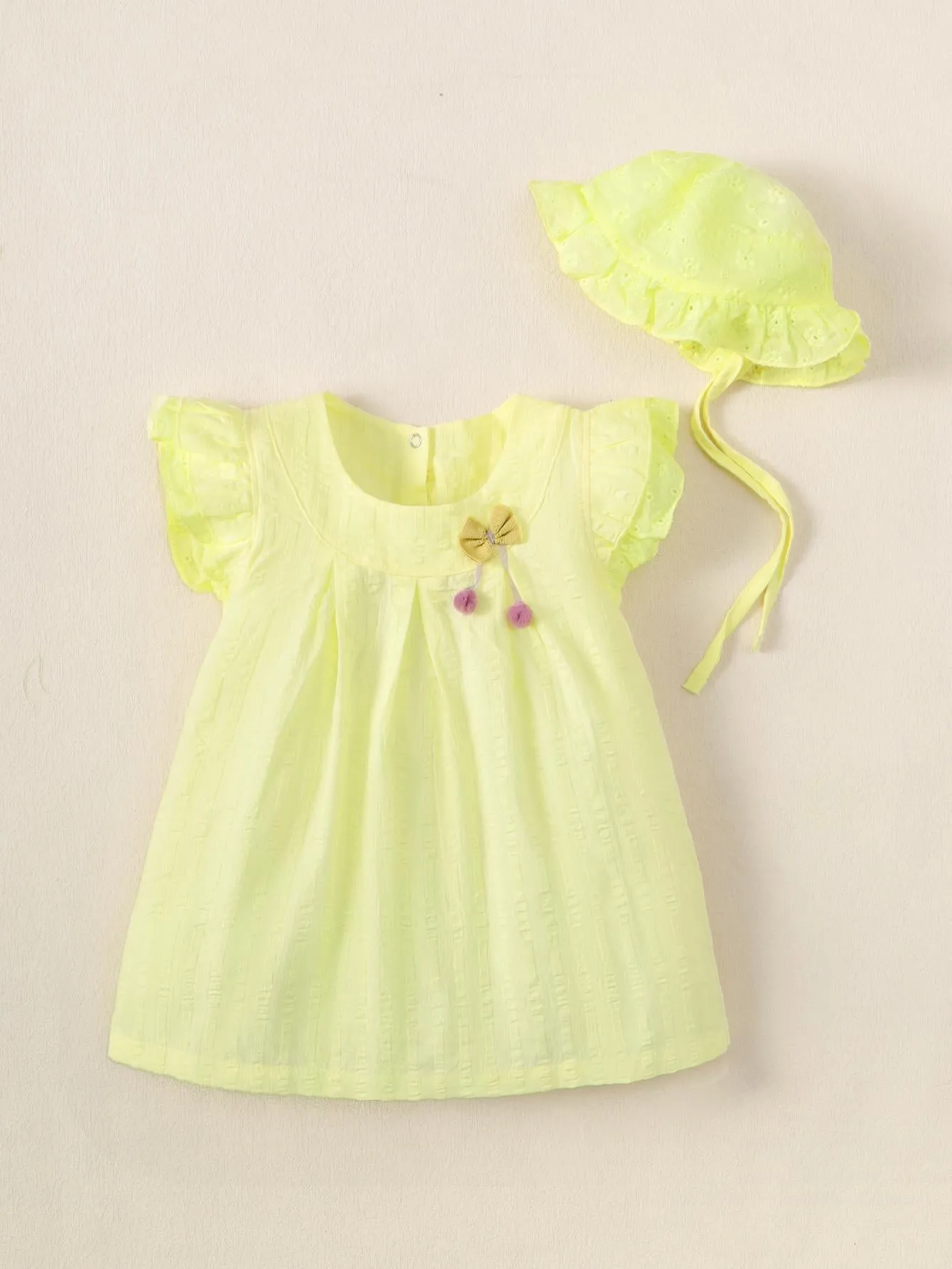 2-15M Kid Fashion Ready Stock Girls Outfits Sleeveless Solid Color Summer Dress With Hat 2Pcs Clothes Set Catpapa  ZX-ZB001
