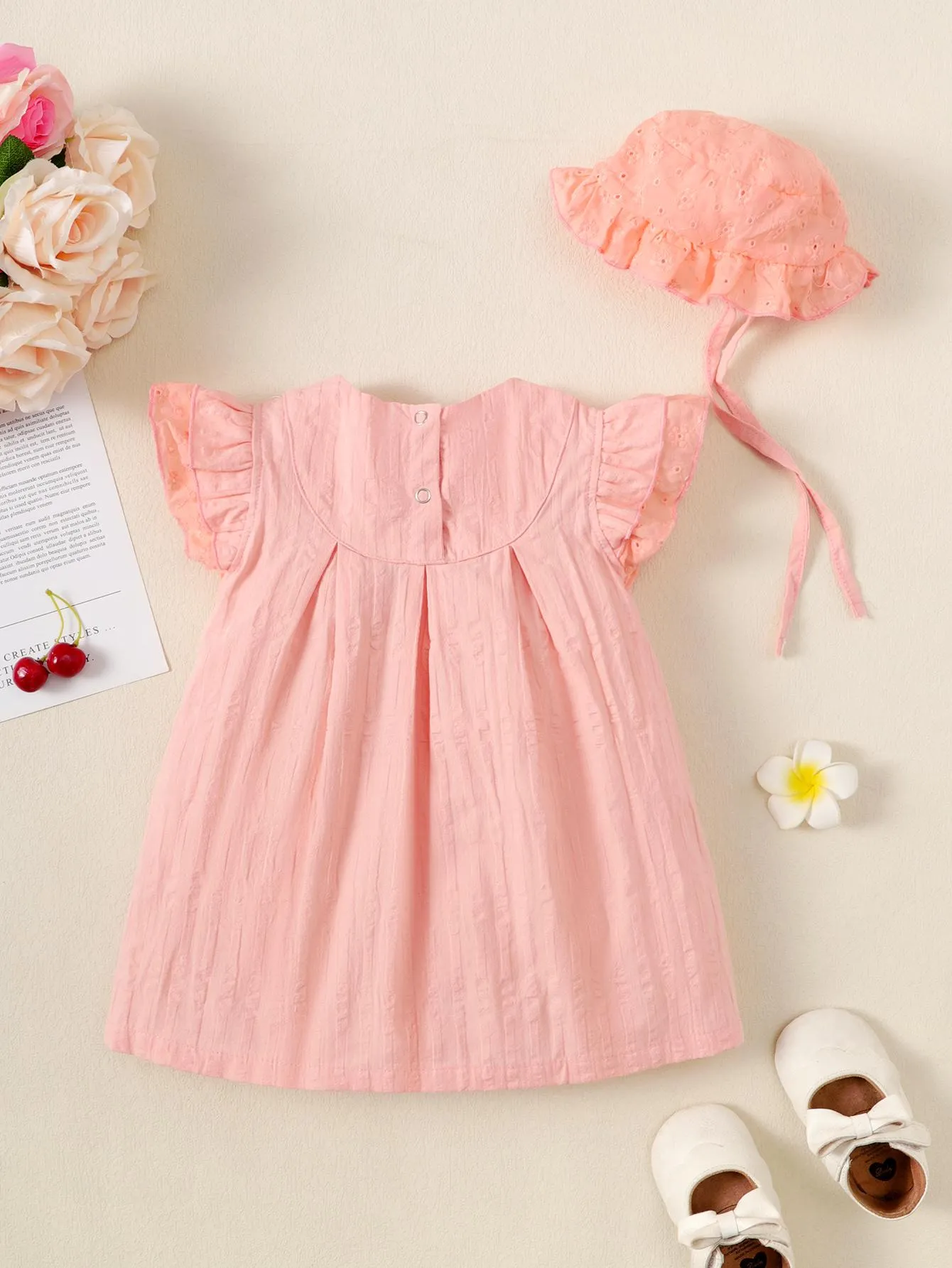 2-15M Kid Fashion Ready Stock Girls Outfits Sleeveless Solid Color Summer Dress With Hat 2Pcs Clothes Set Catpapa  ZX-ZB001