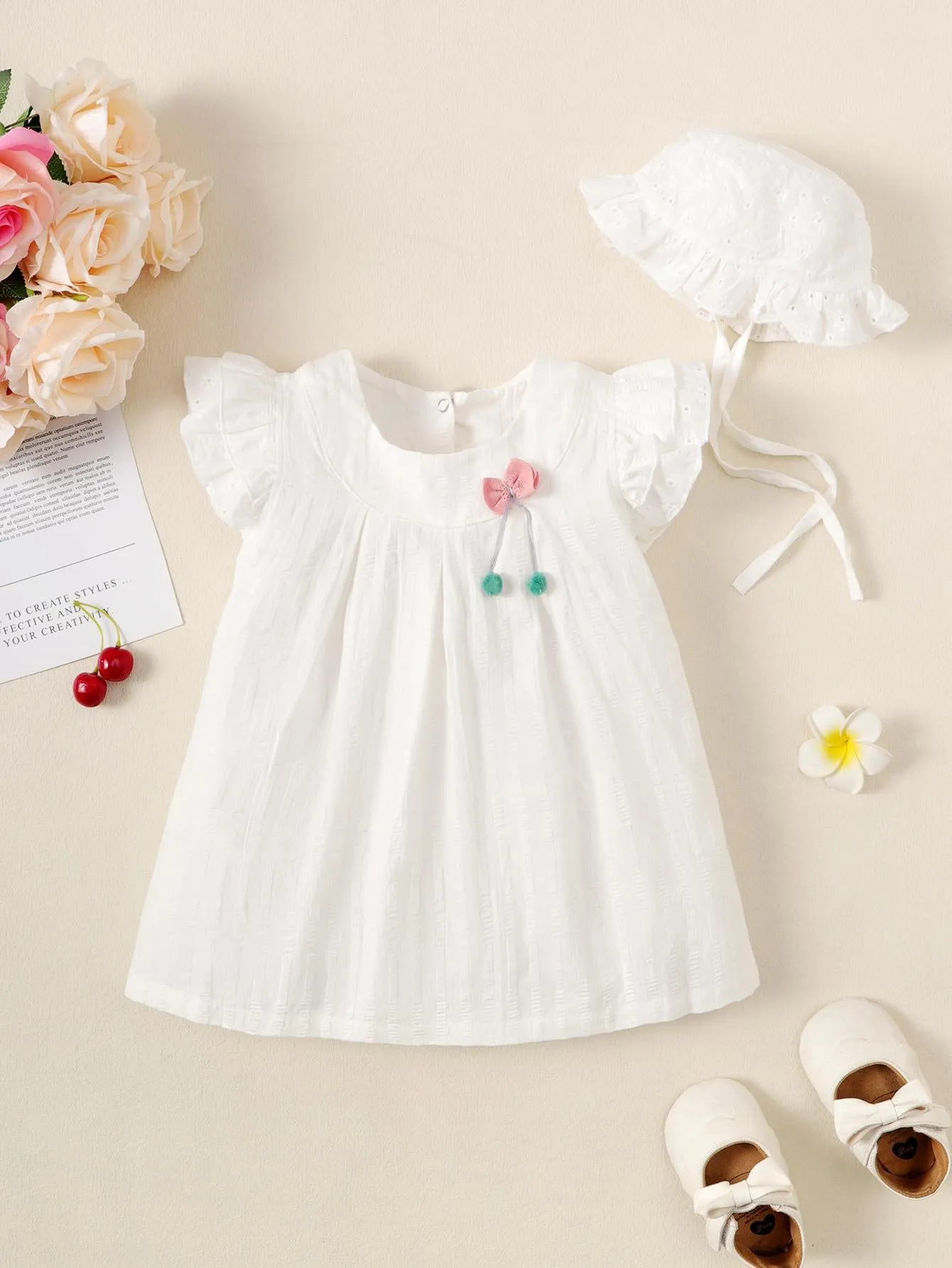 2-15M Kid Fashion Ready Stock Girls Outfits Sleeveless Solid Color Summer Dress With Hat 2Pcs Clothes Set Catpapa  ZX-ZB001