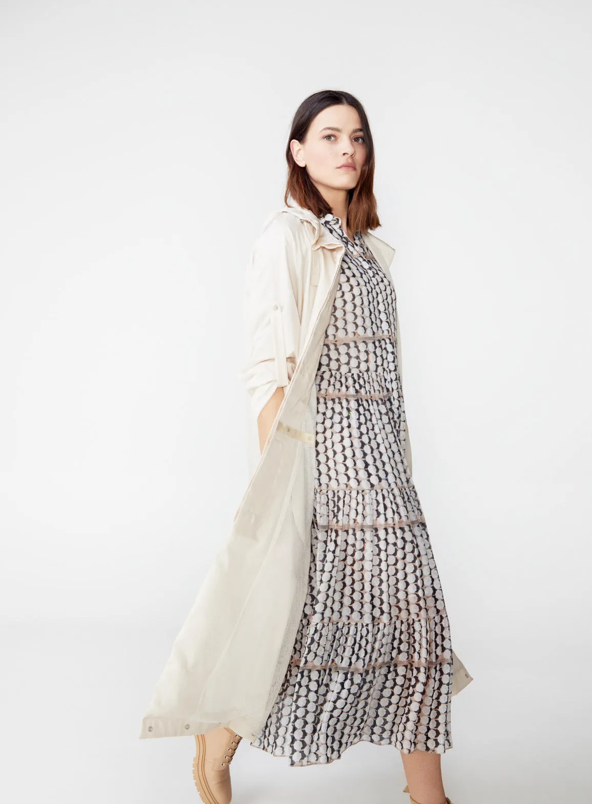 Adjustable Length Coat in Silk