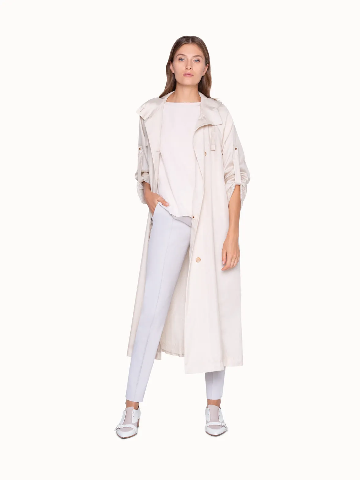 Adjustable Length Coat in Silk