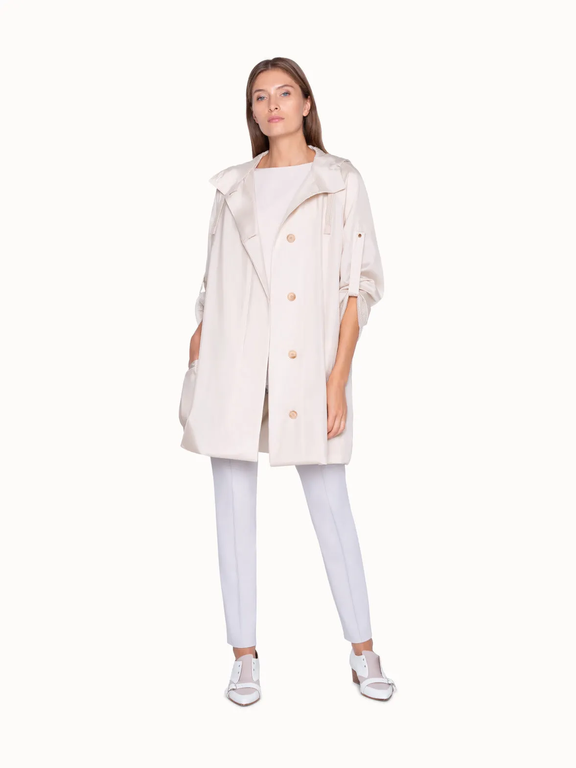 Adjustable Length Coat in Silk