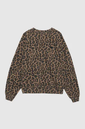 Anine Bing Miles Sweatshirt in Black and Brown Leopard