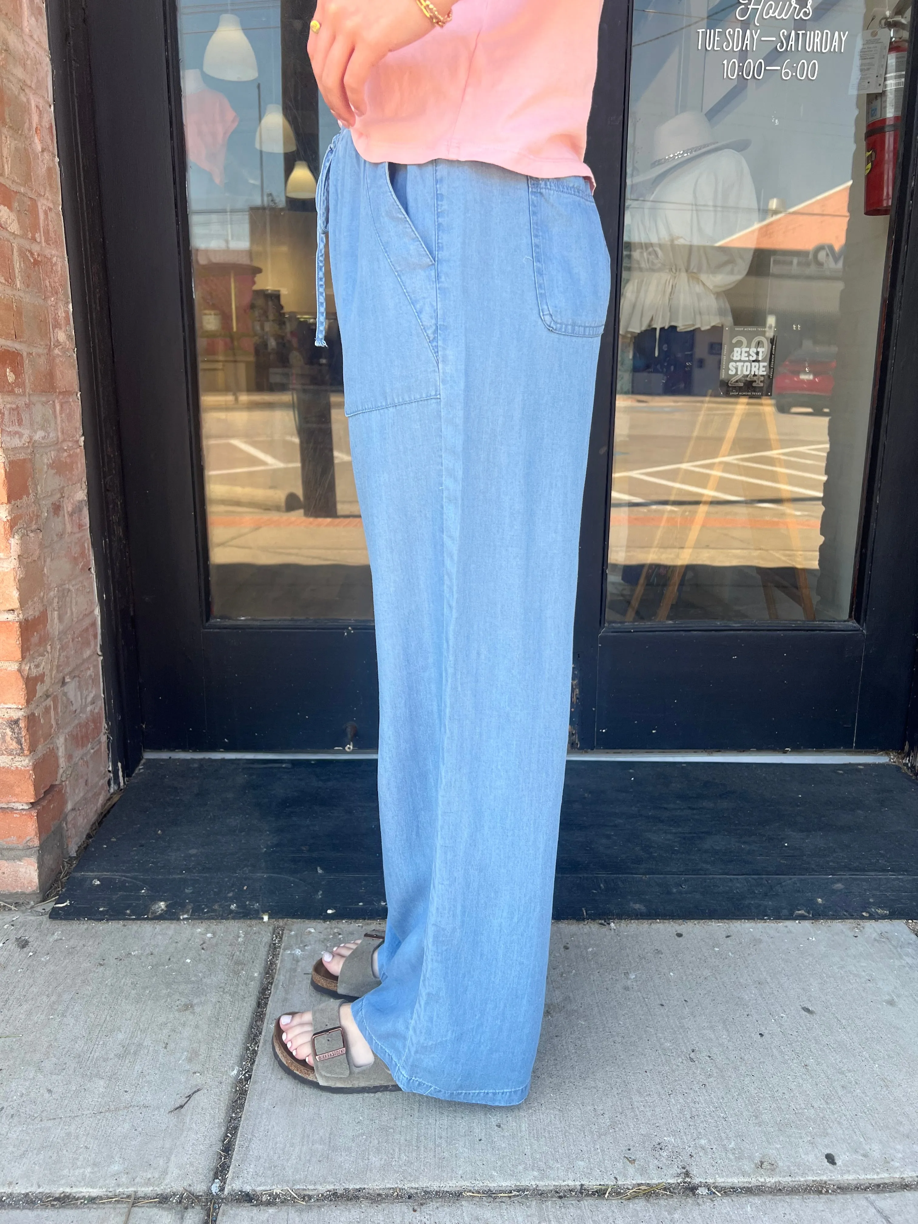 Anna Drawstring Denim Pants