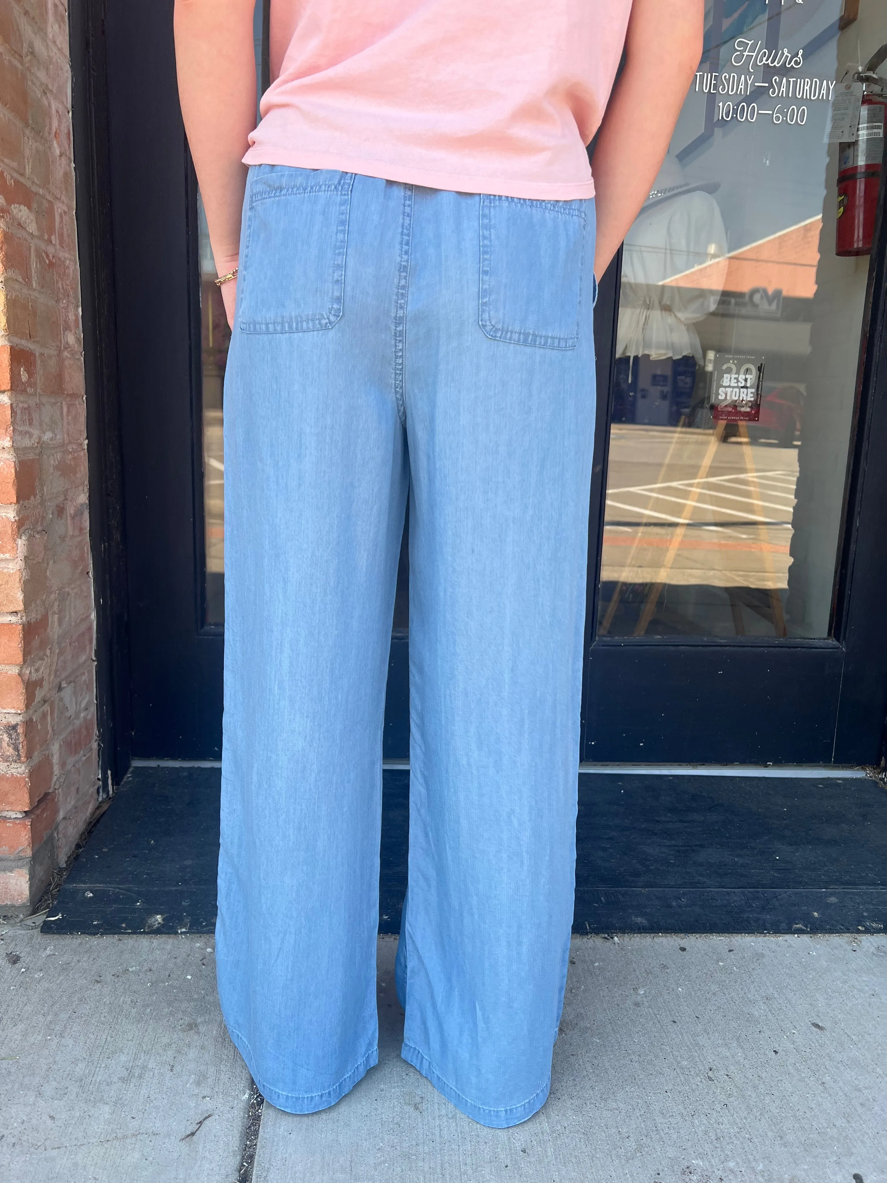 Anna Drawstring Denim Pants