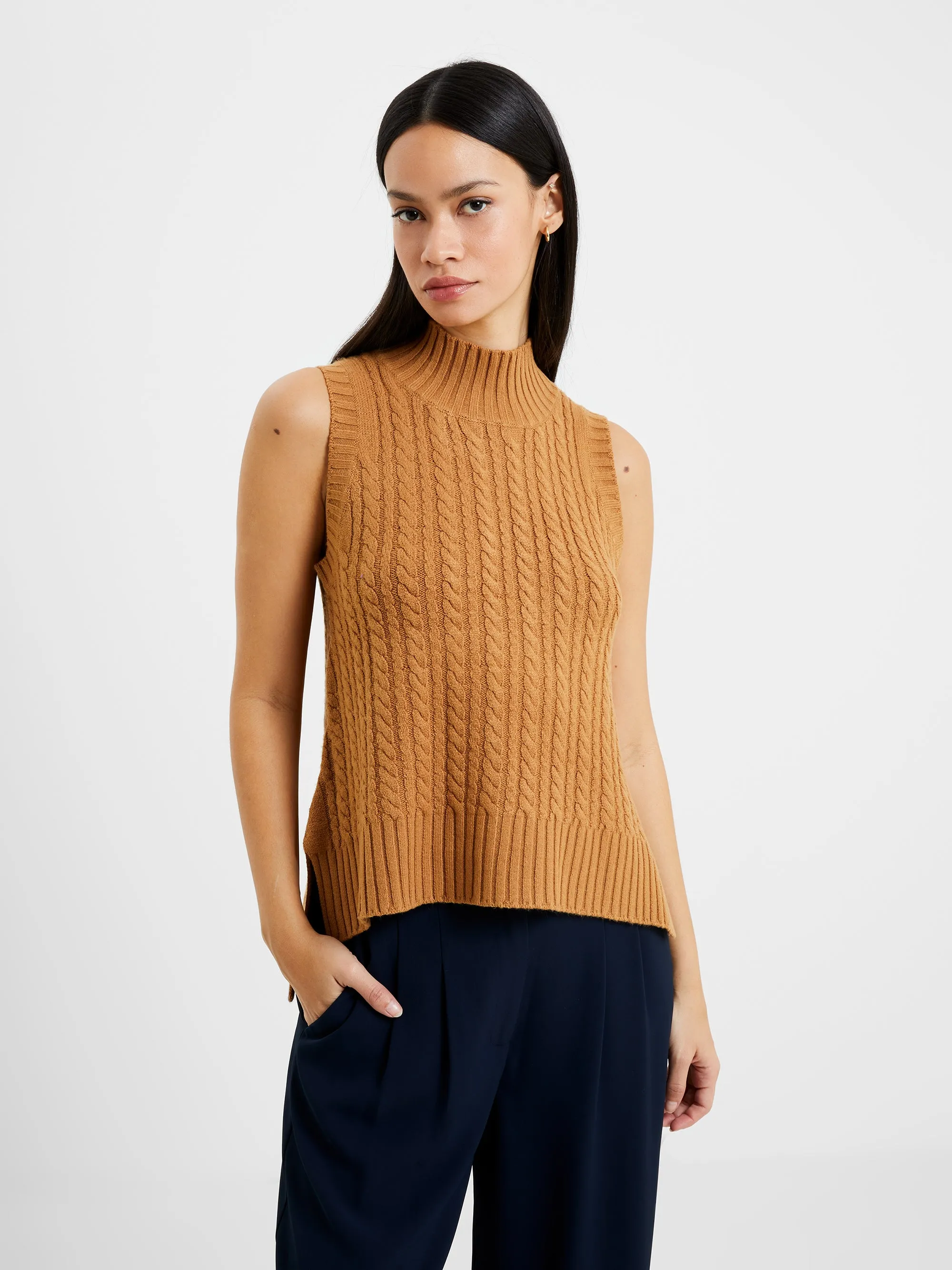 Babysoft Cable Knit Sleeveless Sweater