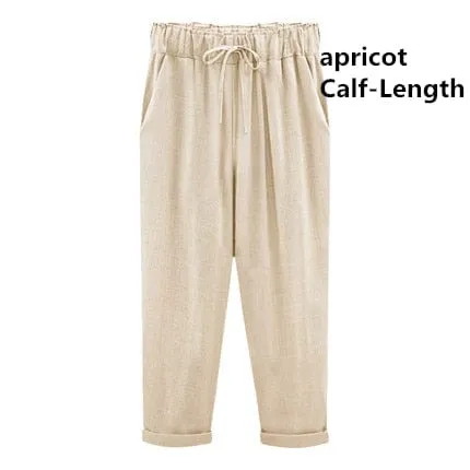 Bimi Linen Cotton Elastic Trouser - M-6XL - 5 Colors