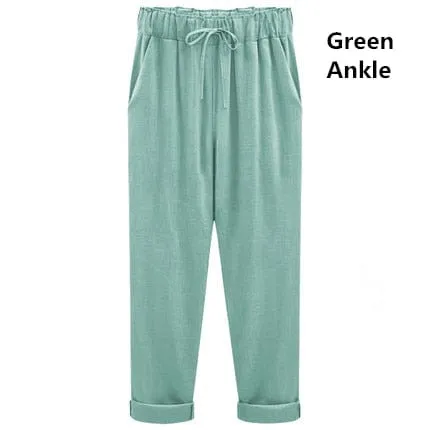 Bimi Linen Cotton Elastic Trouser - M-6XL - 5 Colors