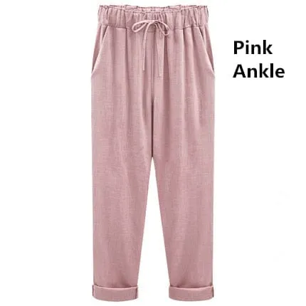 Bimi Linen Cotton Elastic Trouser - M-6XL - 5 Colors