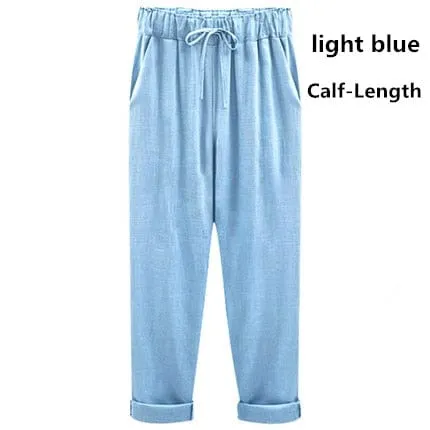 Bimi Linen Cotton Elastic Trouser - M-6XL - 5 Colors
