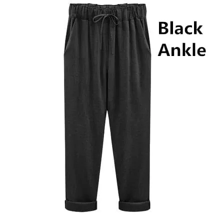 Bimi Linen Cotton Elastic Trouser - M-6XL - 5 Colors