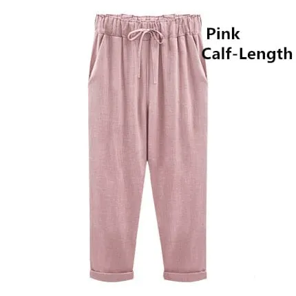 Bimi Linen Cotton Elastic Trouser - M-6XL - 5 Colors