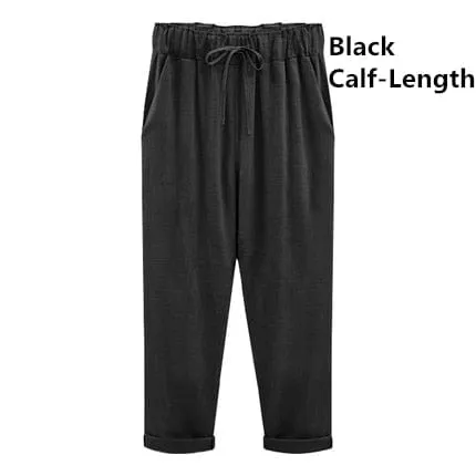 Bimi Linen Cotton Elastic Trouser - M-6XL - 5 Colors