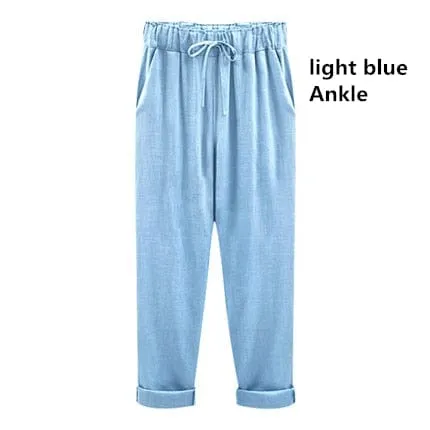 Bimi Linen Cotton Elastic Trouser - M-6XL - 5 Colors