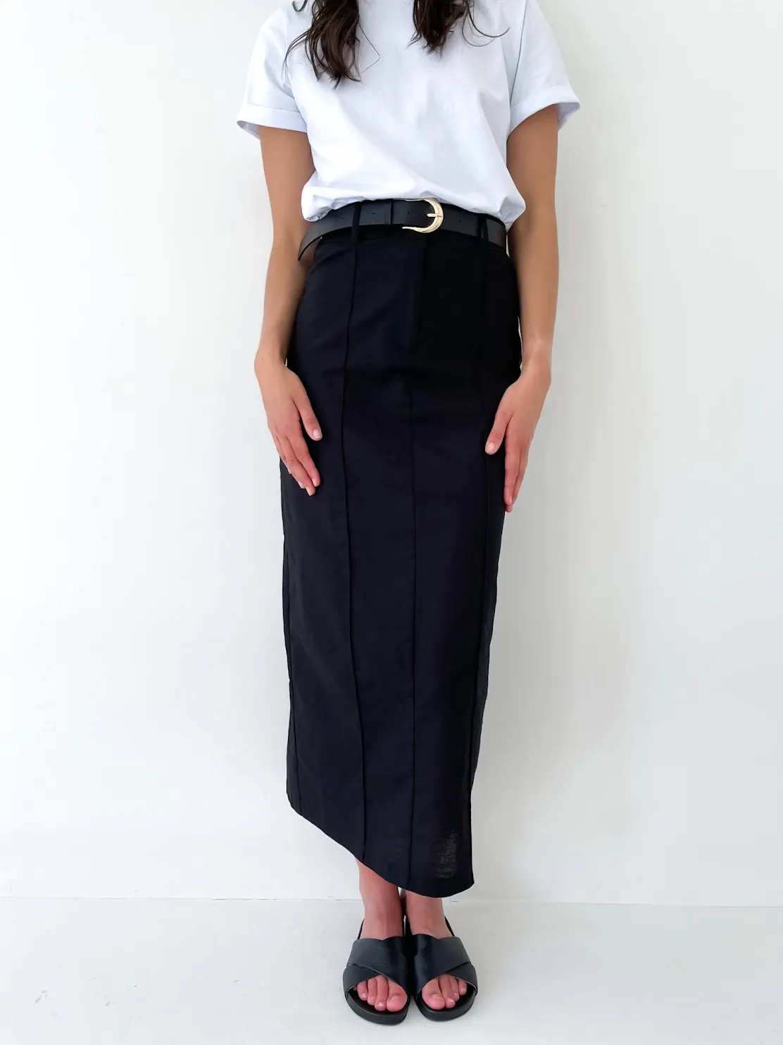 Black Linen Skirt