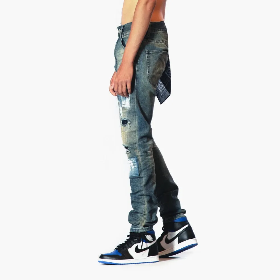 Bleunoir Denim Patchwork Jeans - Mystic Blue