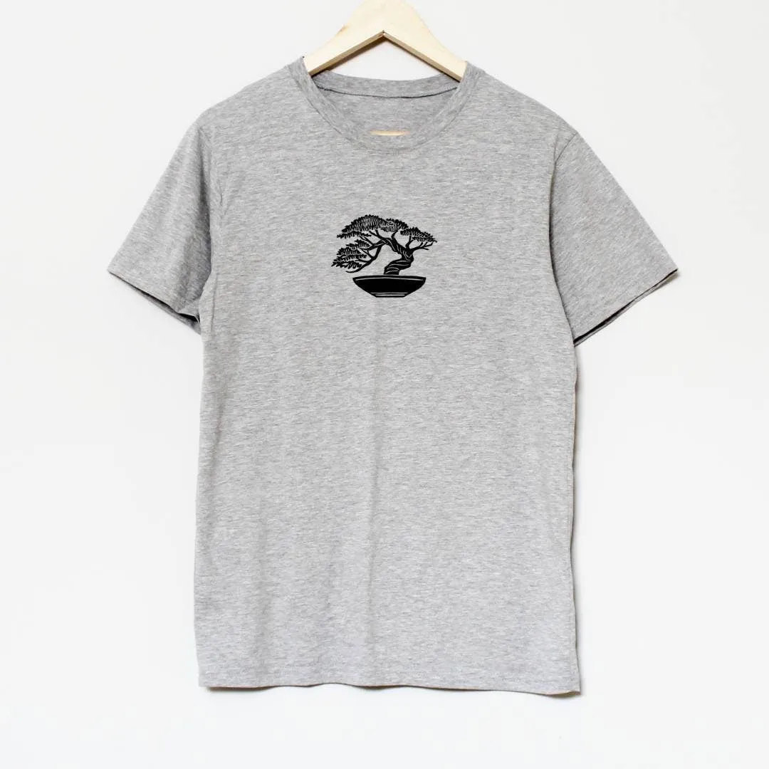 Bonsai t-shirt, hand printed UNISEX tshirt, Japanese tree print tee, minimalist fashion, unique gift, block print design, ethical fashion