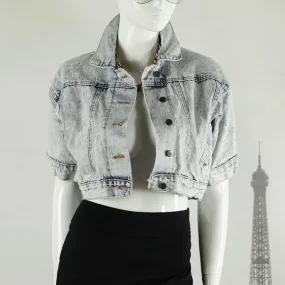 Bow Surprise Acid Wash Denim Jacket (Fits up to a Medium/Large)