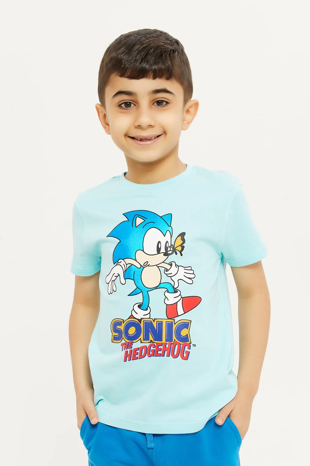 Boys Blue Sonic Graphic T-Shirt