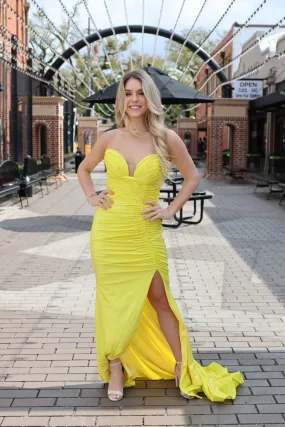 Calin Strapless Glitter Stretch Gown W/Gloves