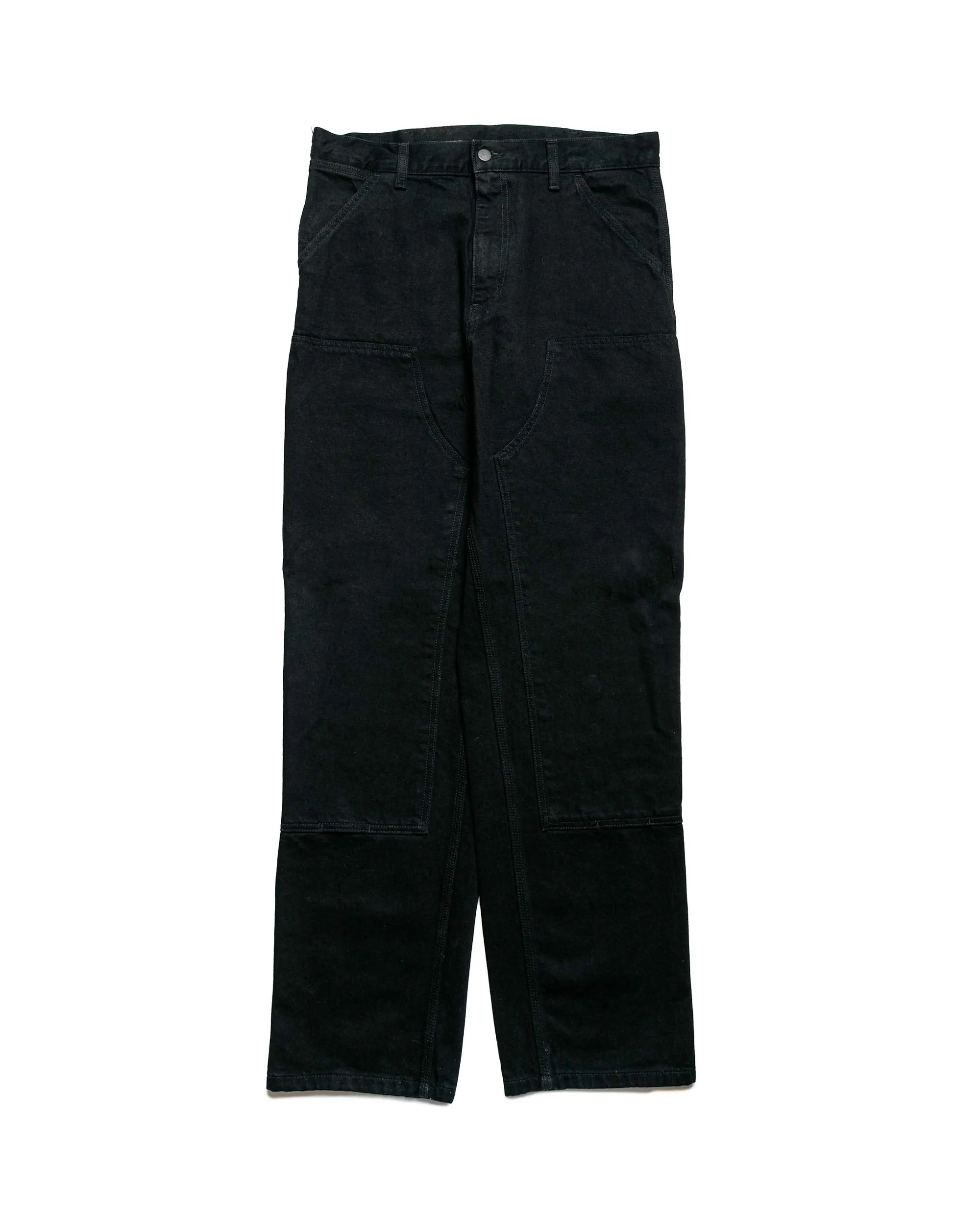 Carhartt W.I.P. Mens Double Knee Denim Pants - Black Rinsed Durable Workwear