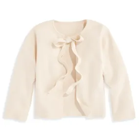 Cashmere Blend Tie Front Cardigan -- Ivory