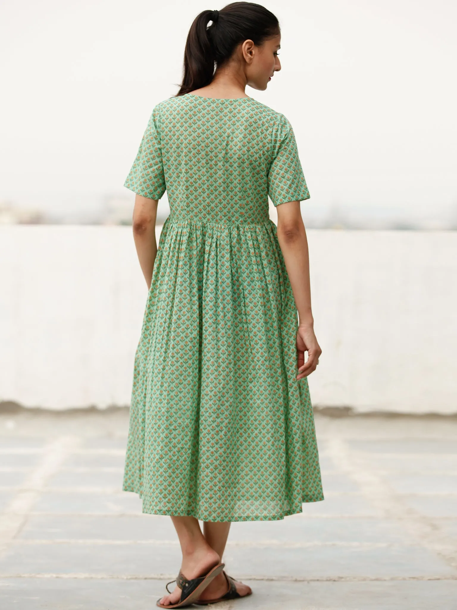 Daily Drape  - Block Printed Cotton Dress  - D368F1928