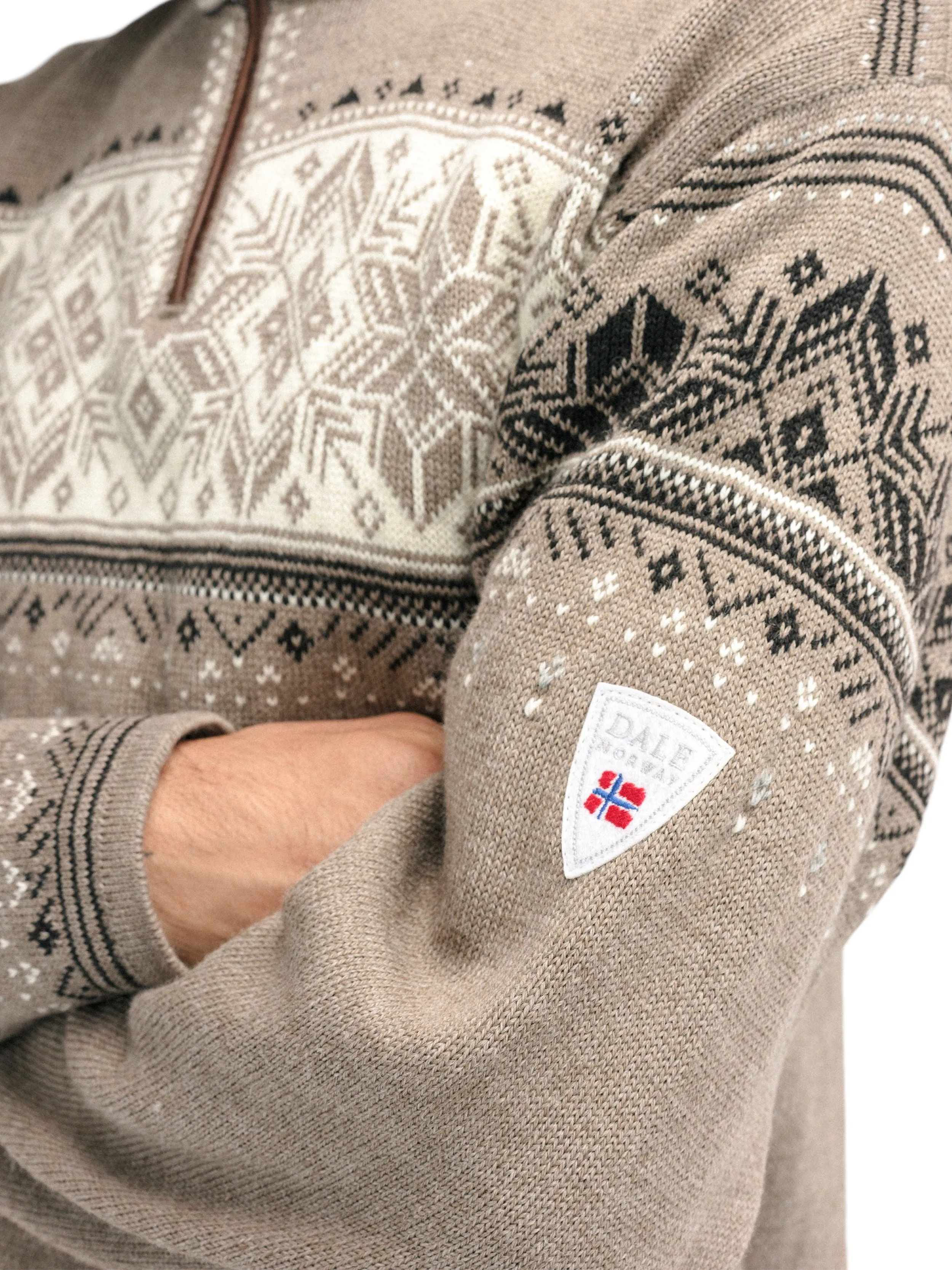 Blyfjell Mountainstone Unisex Sweater by Dale of Norway - Offwhite Coffee Color