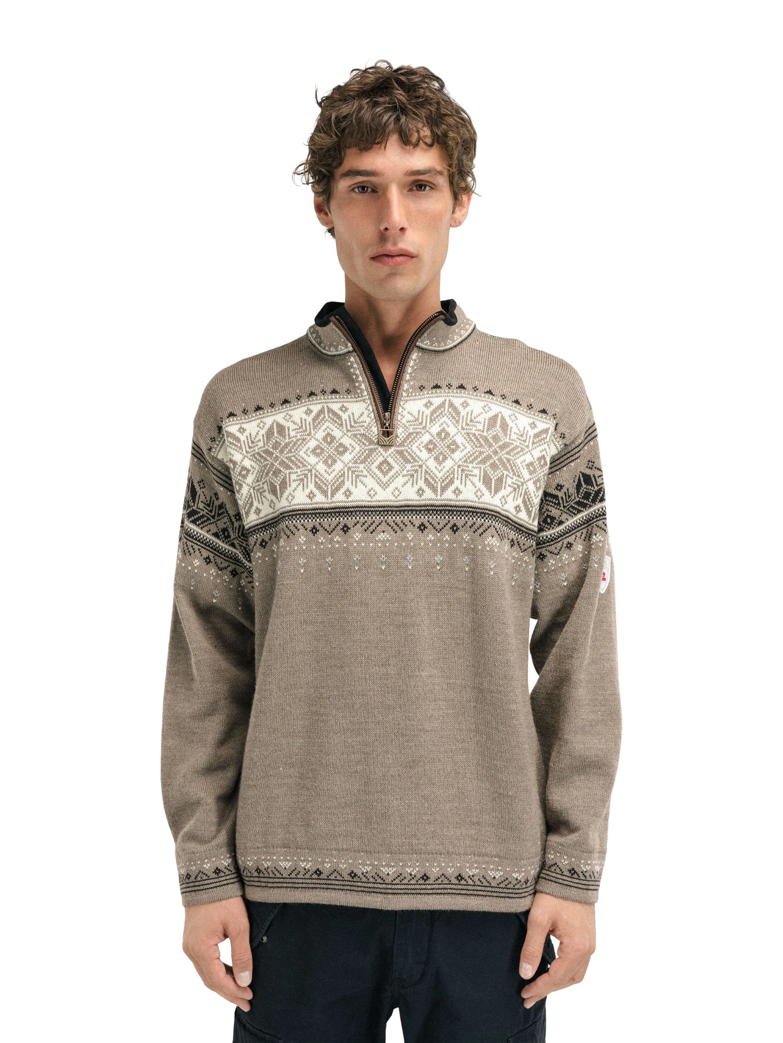 Blyfjell Mountainstone Unisex Sweater by Dale of Norway - Offwhite Coffee Color