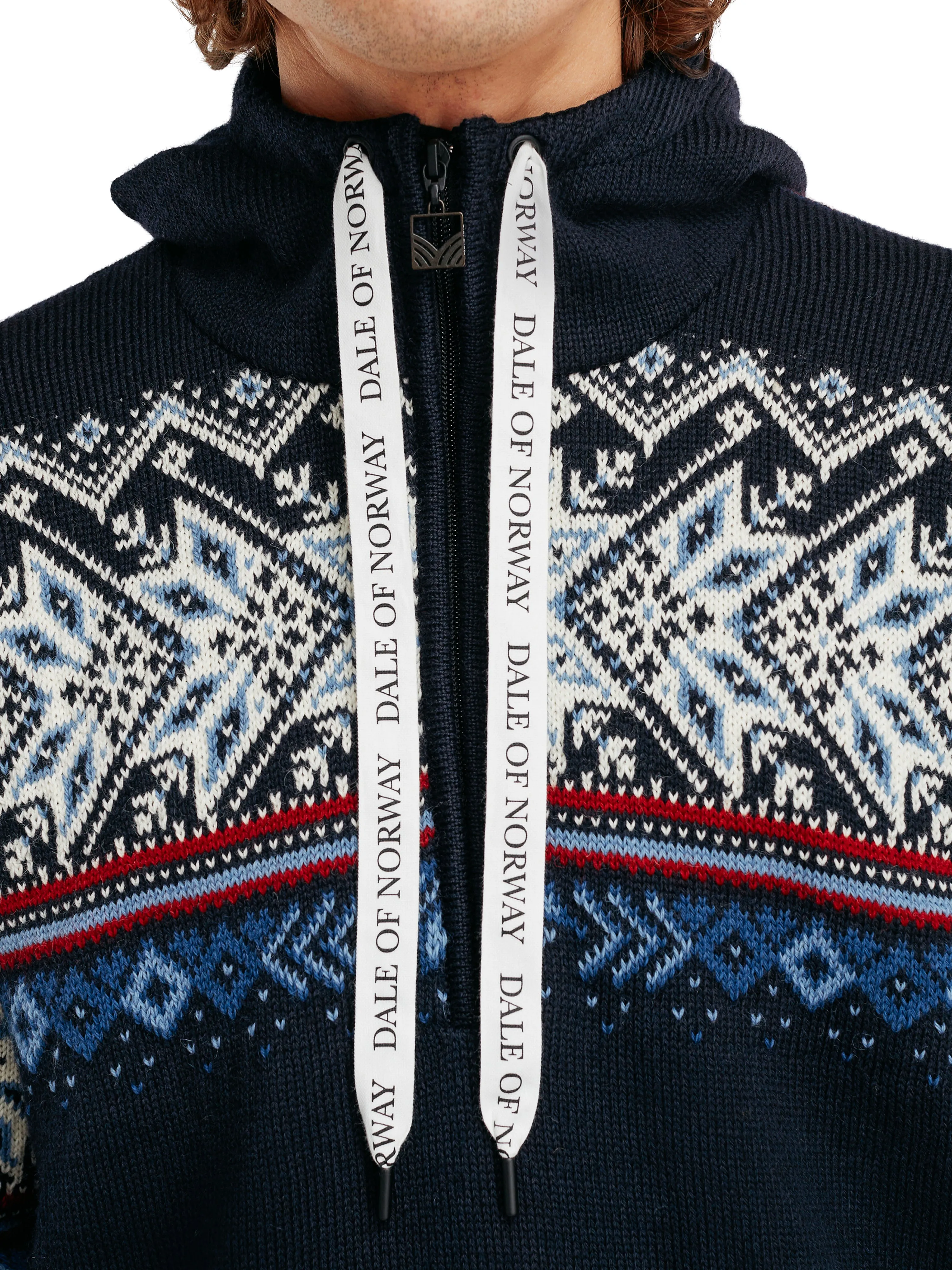Dale of Norway Mens Vail Weatherproof Hoodie - Navy Blue Classic Style with Adjustable Features