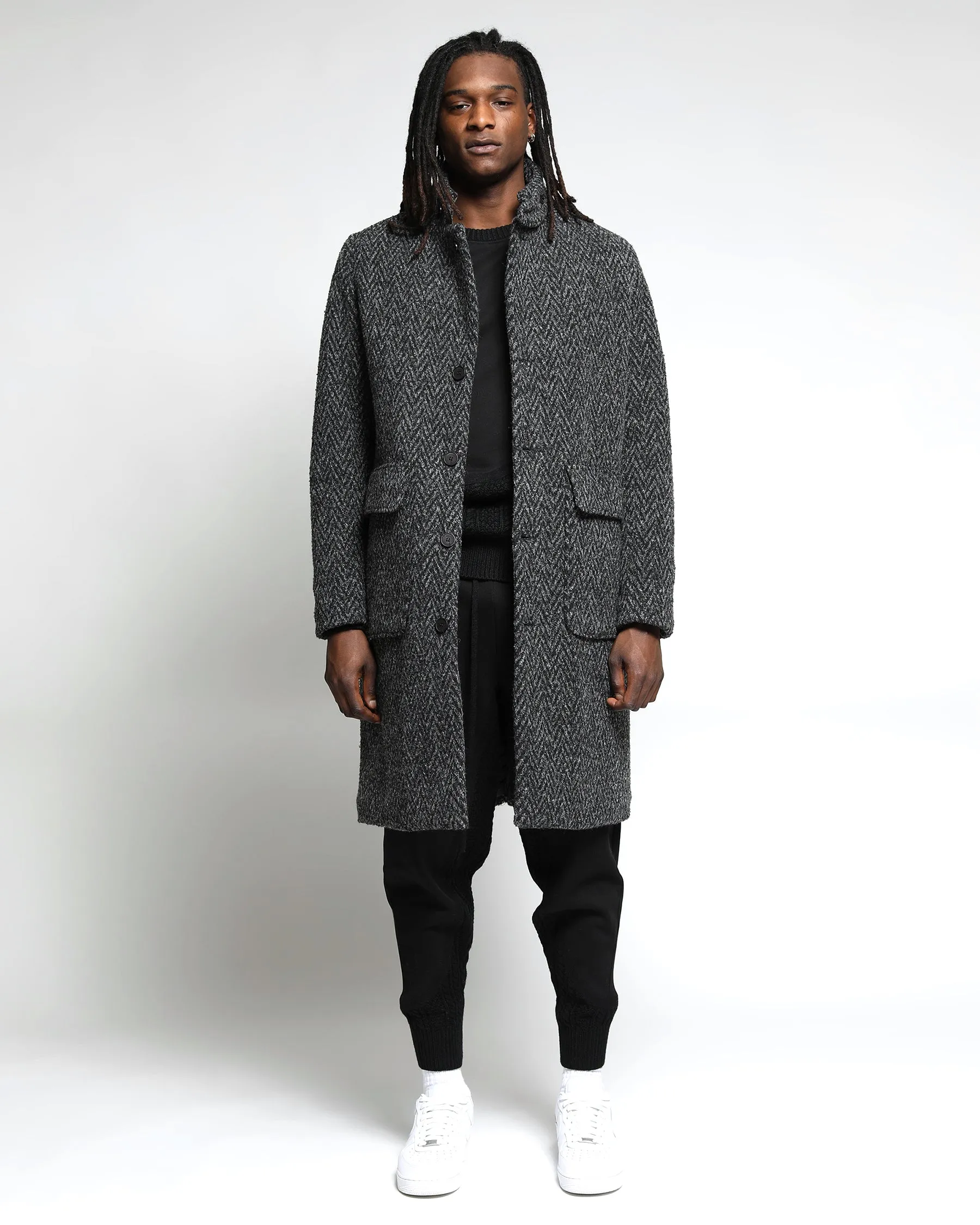 Drummond Chevron Wool Overcoat Jacket (FINAL SALE)