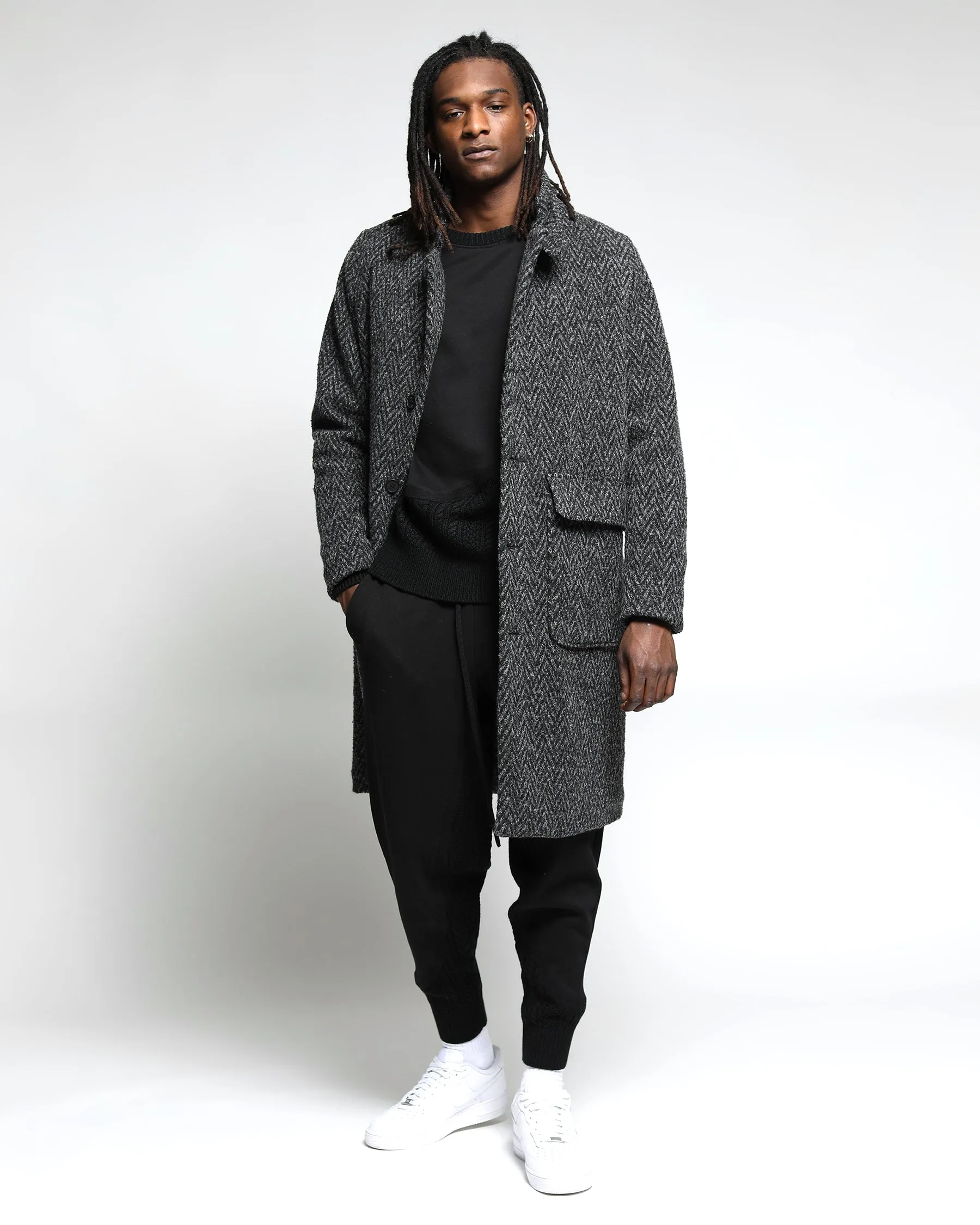 Drummond Chevron Wool Overcoat Jacket (FINAL SALE)