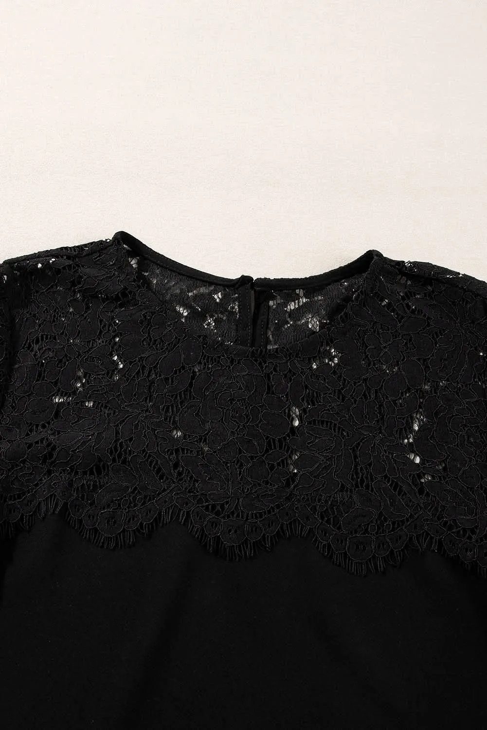 Elegant black lace long sleeve top