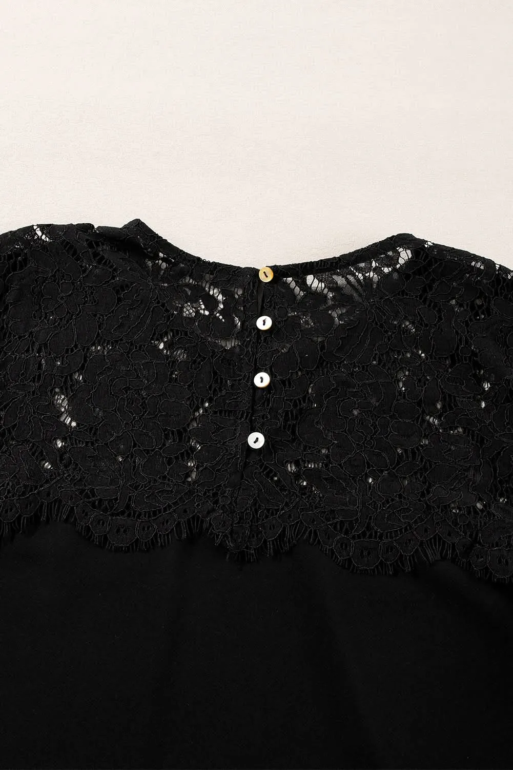 Elegant black lace long sleeve top