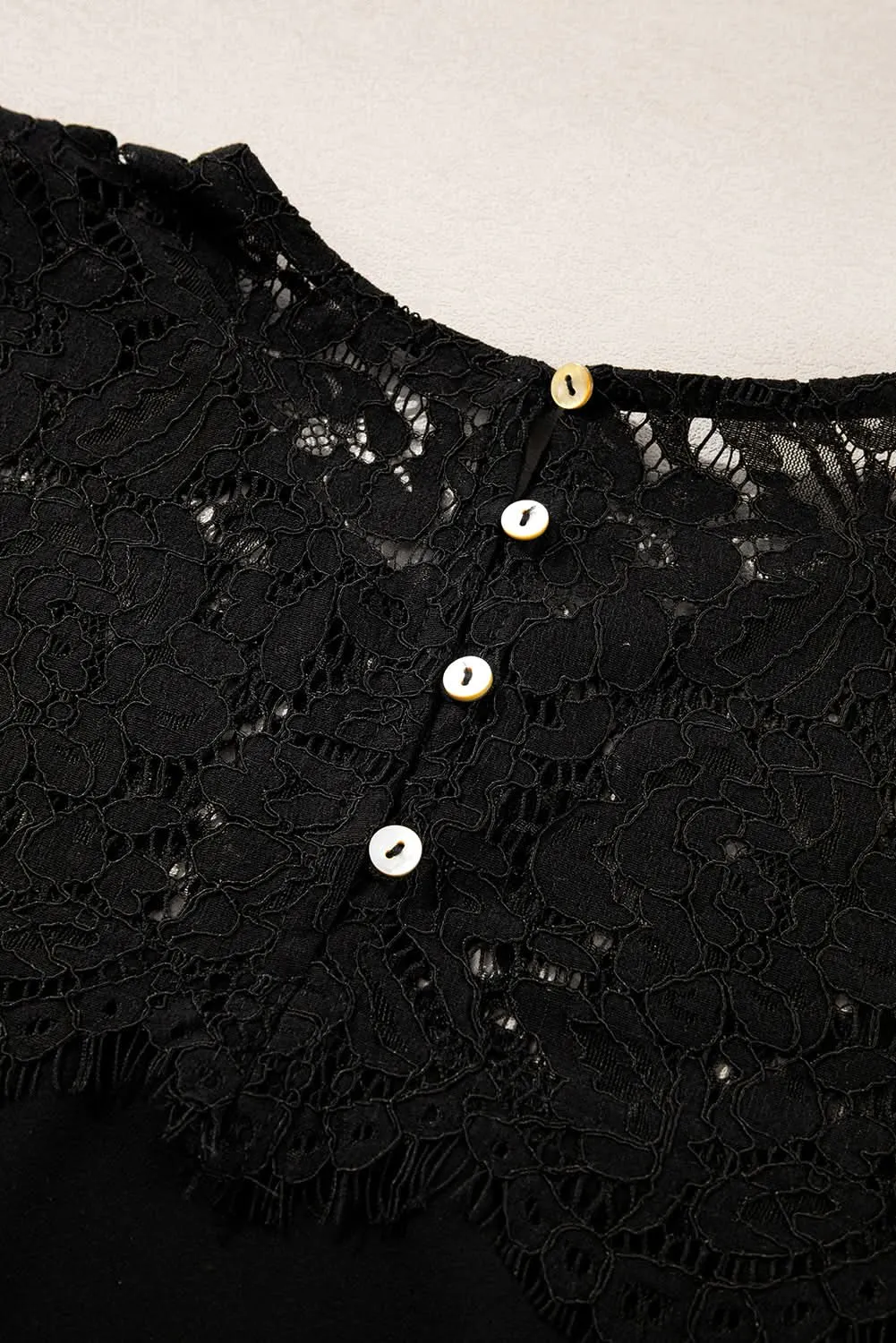 Elegant black lace long sleeve top