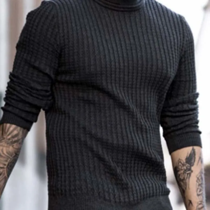 Fashion High Neck Slim Knitted Men'S Sweater