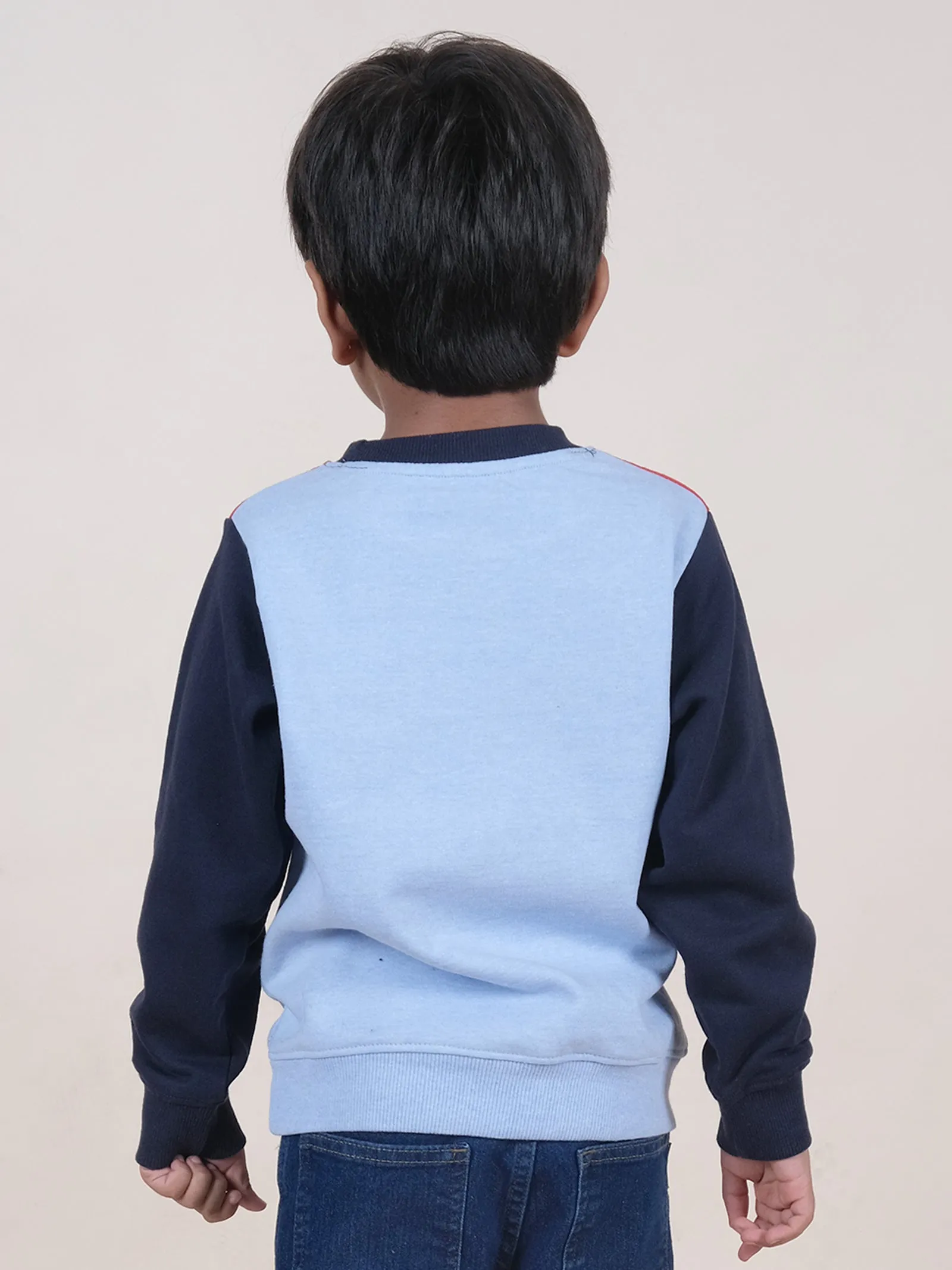 Fleece Full Sleeves Colour Block Cut & Sew Sweatshirt