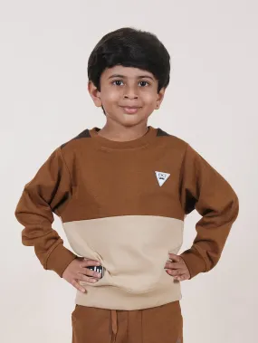 Fleece Full Sleeves Colour Block Cut & Sew Sweatshirt