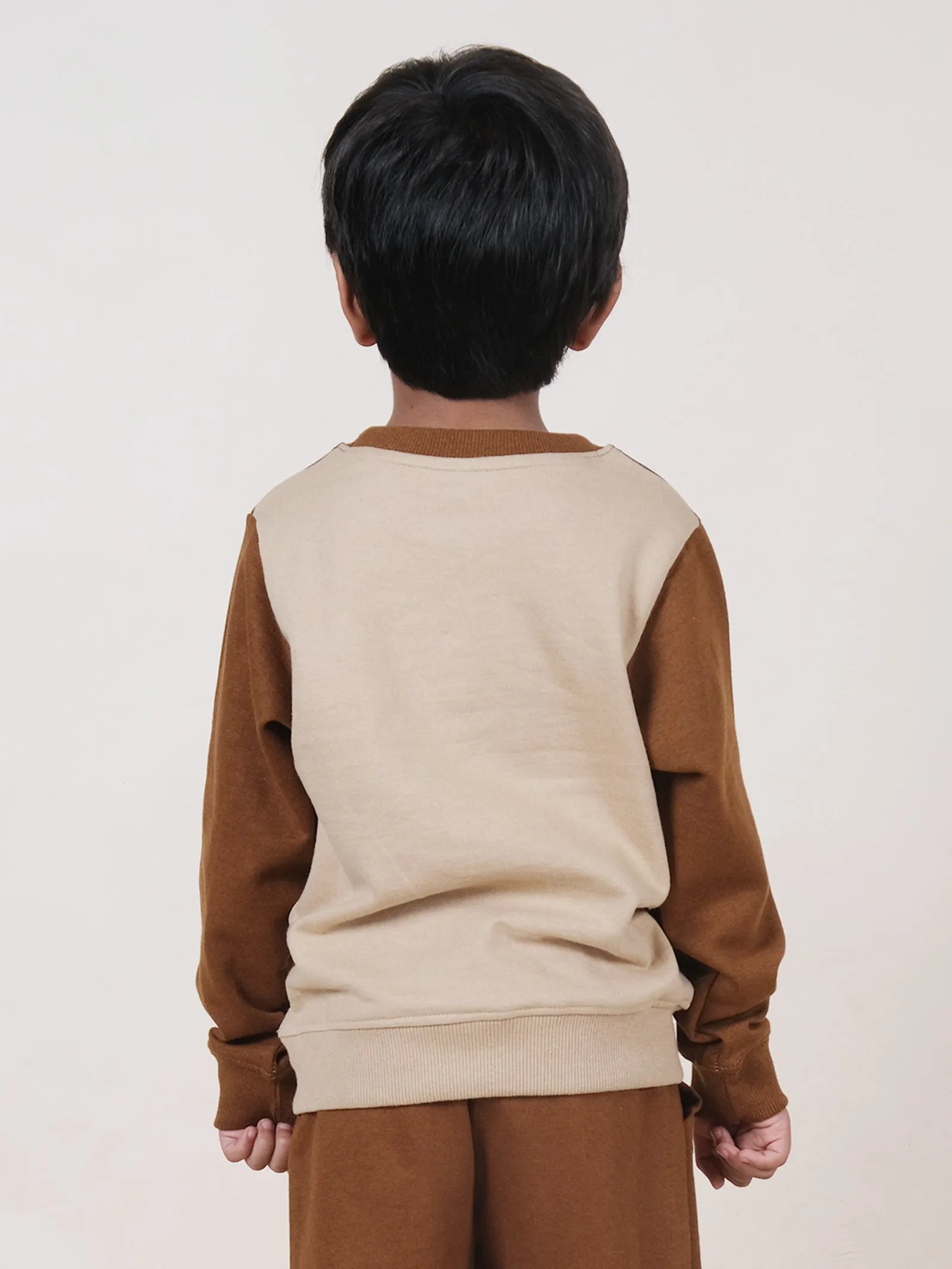 Fleece Full Sleeves Colour Block Cut & Sew Sweatshirt