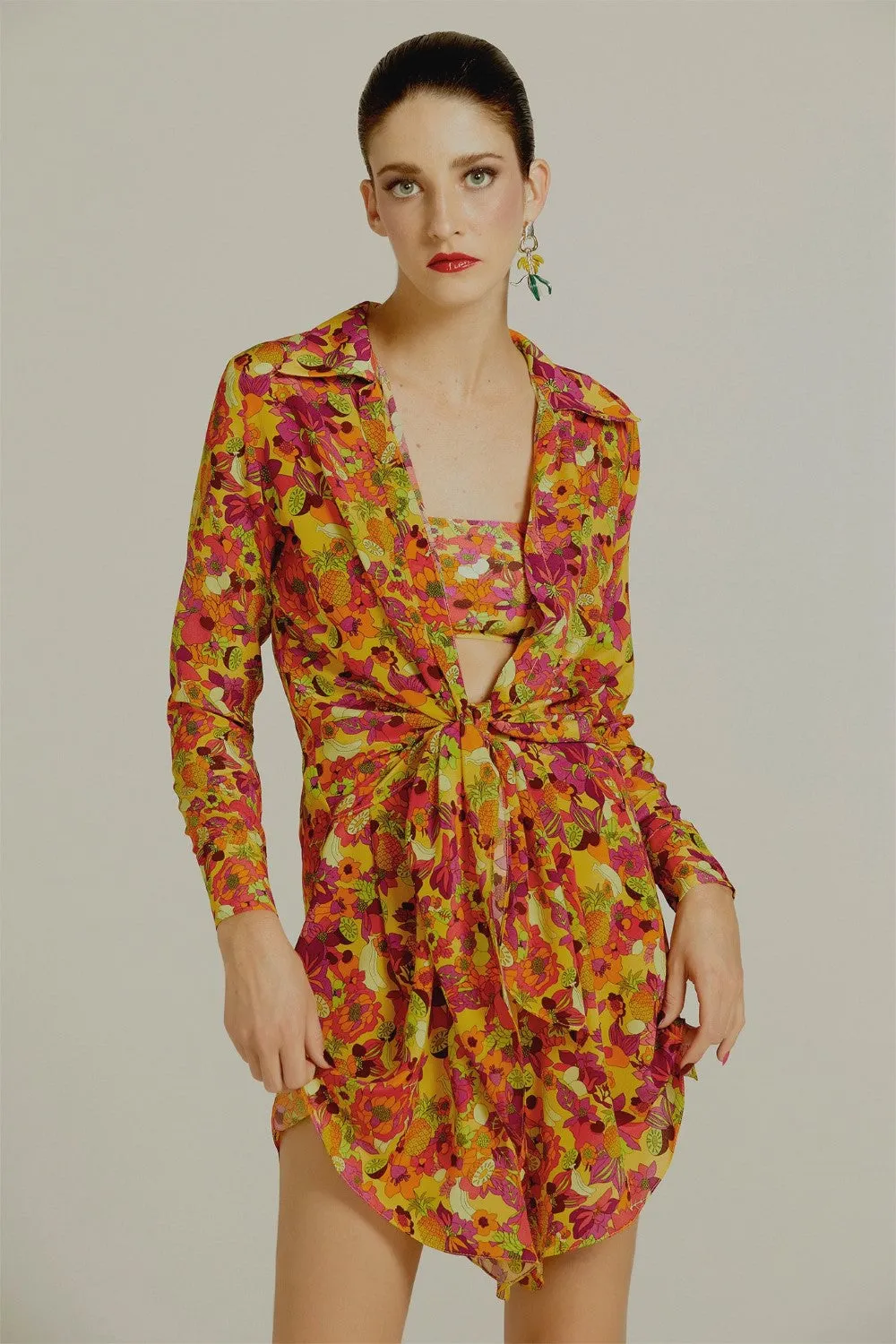 Fruits Print Long Robe