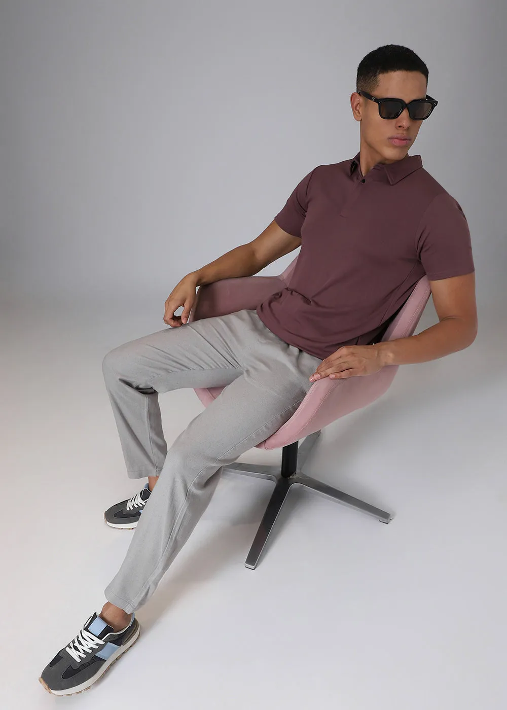 Grey Drawstring Linen Pant