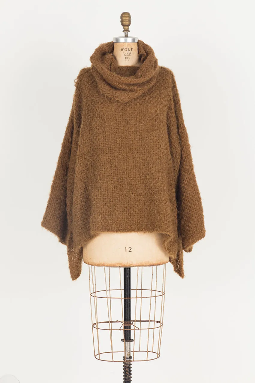 Hand loom sweater with detachable collar - Mocca