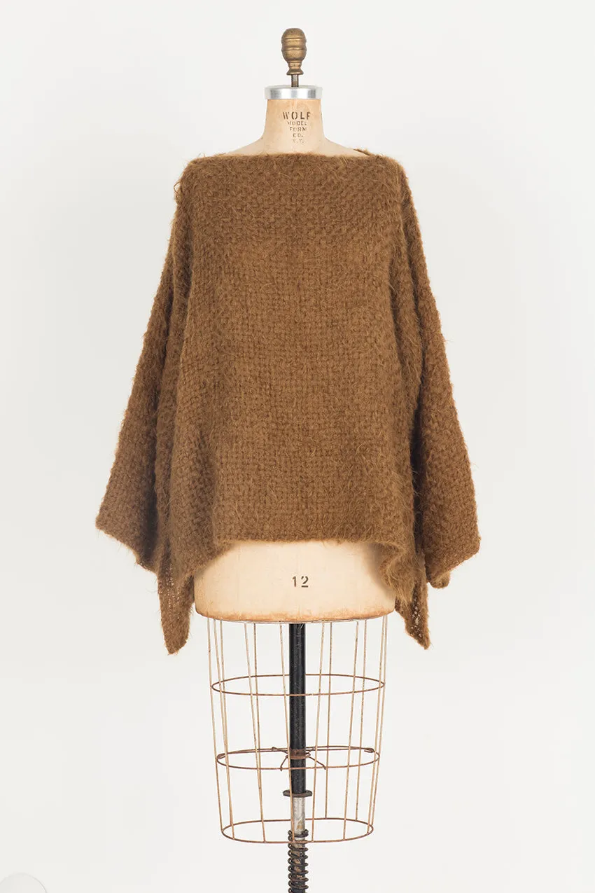 Hand loom sweater with detachable collar - Mocca