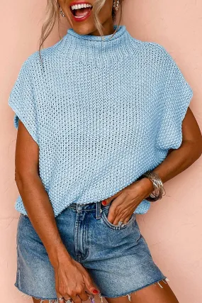 High Neck Short Sleeve Sweater